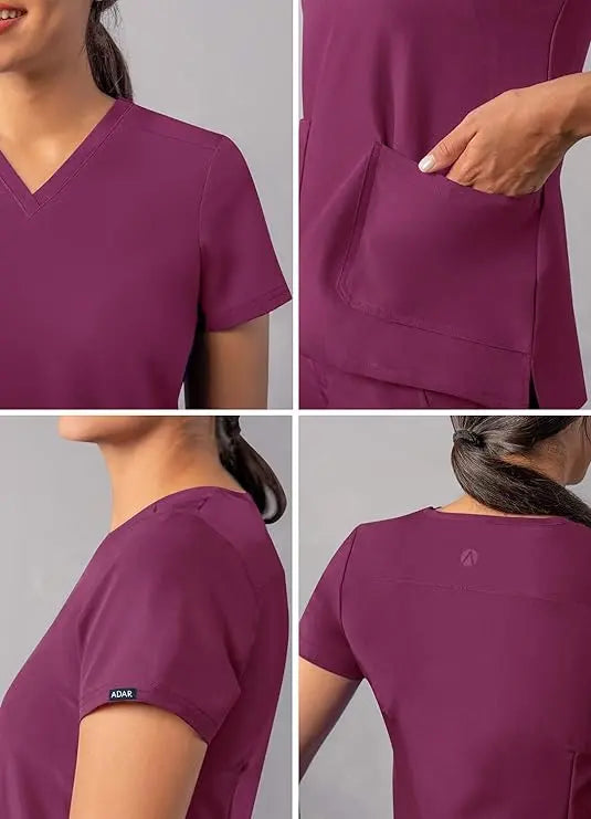 Adar Addition | Modern V-Neck Scrub Top | The Divine Scrubs Boutique THE DIVINE SCRUBS BOUTIQUE