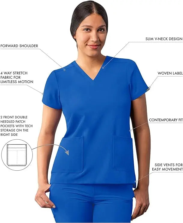 Adar Addition | Modern V-Neck Scrub Top | The Divine Scrubs Boutique THE DIVINE SCRUBS BOUTIQUE