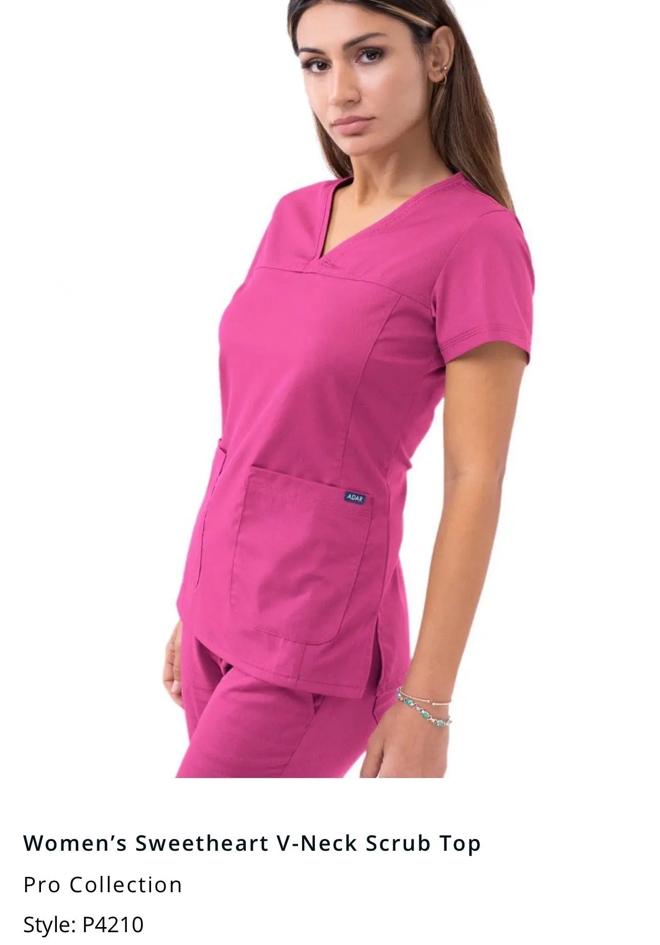 Adar Pro | Women Sweetheart V Neck Scrub Top | The Divine Scrubs Boutique THE DIVINE SCRUBS BOUTIQUE