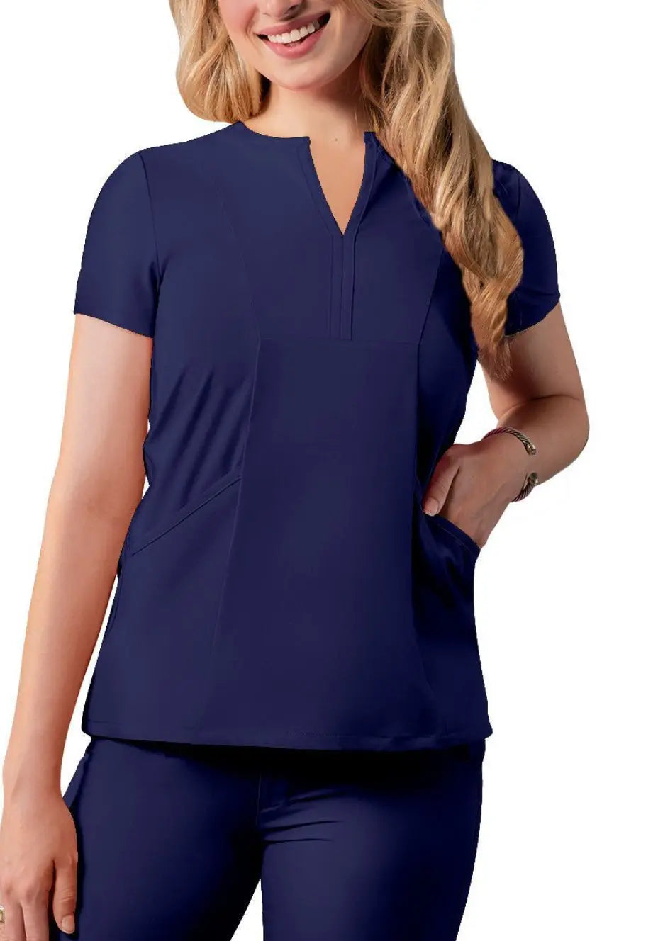 Women’s Notched V-Neck Top THE DIVINE SCRUBS BOUTIQUE