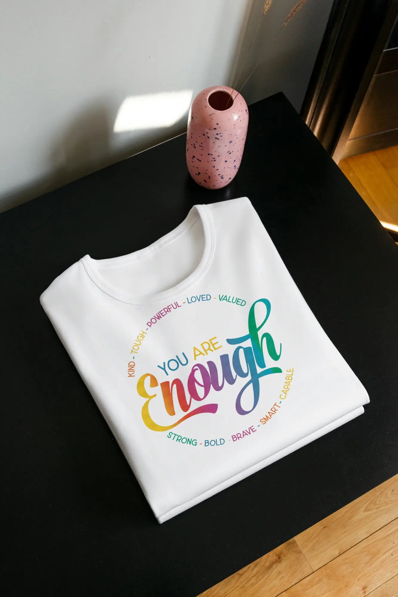 Short Sleeve Shirts | I am enough |The Divine Scrubs Boutique THE DIVINE SCRUBS BOUTIQUE