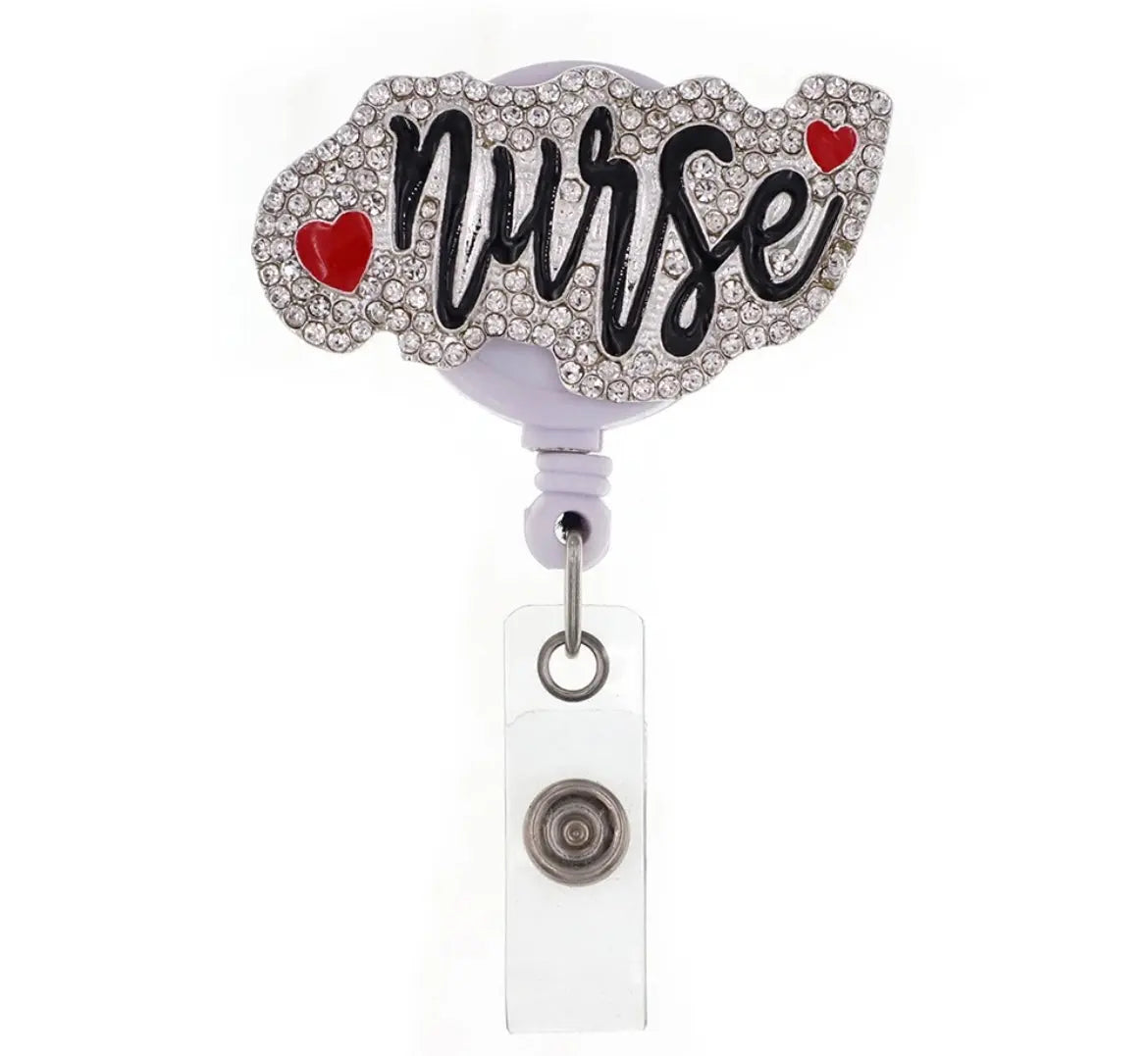 Bling Nurse Silver BADGE REELS THE DIVINE SCRUBS BOUTIQUE