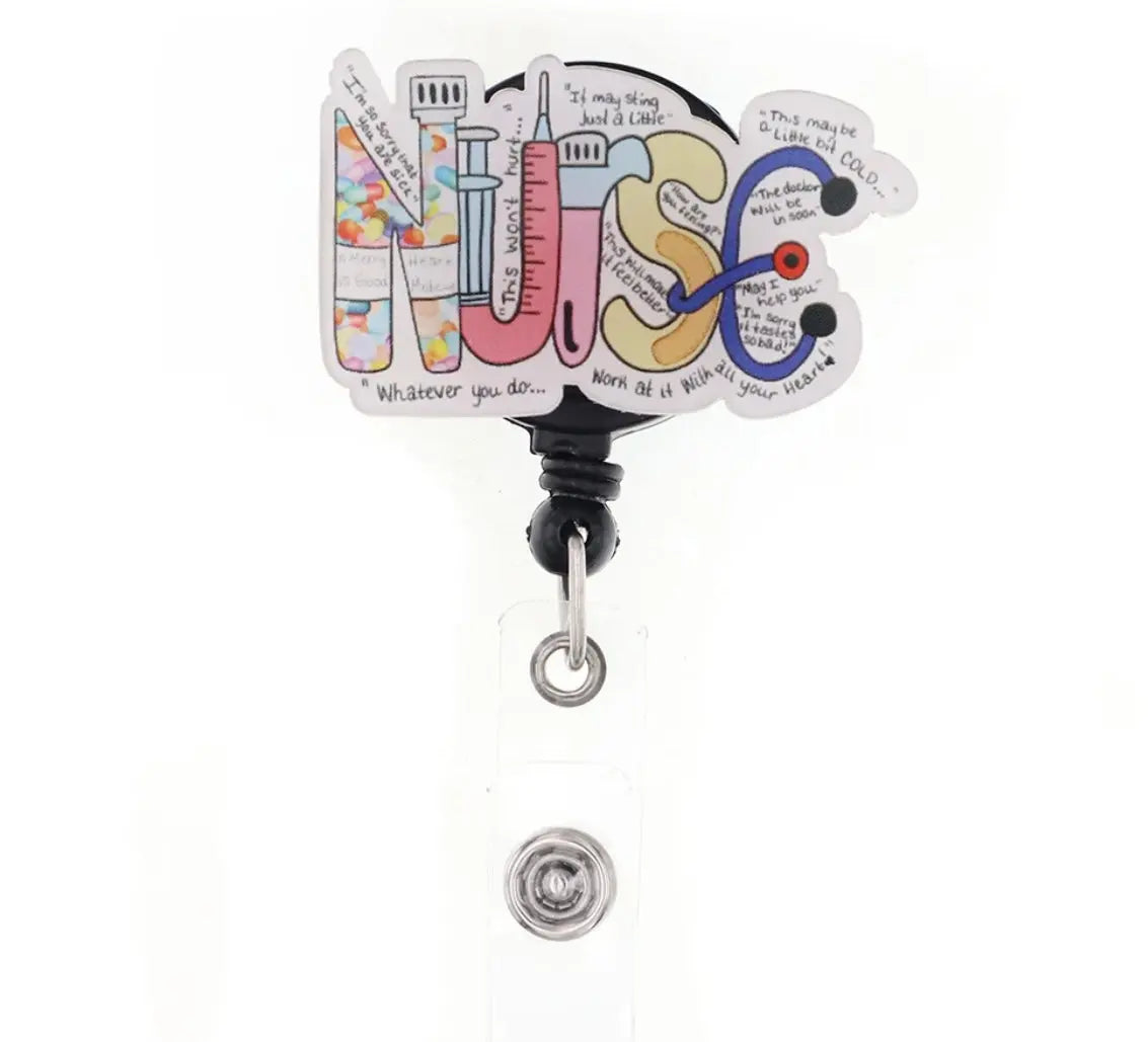 Plastic Nurse BADGE REELS THE DIVINE SCRUBS BOUTIQUE