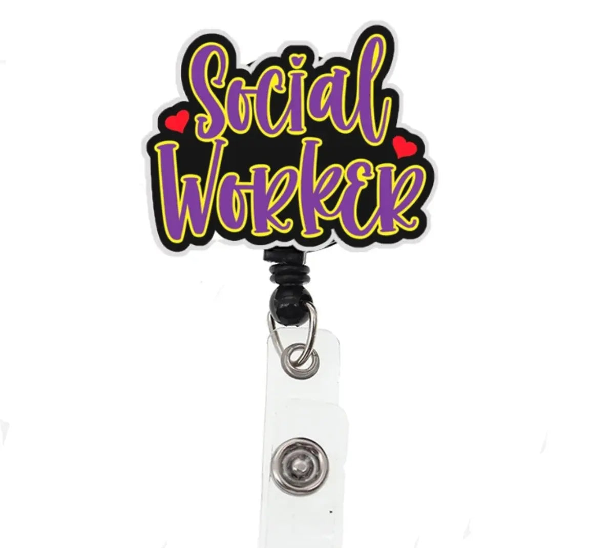 Social Worker BADGE REELS THE DIVINE SCRUBS BOUTIQUE