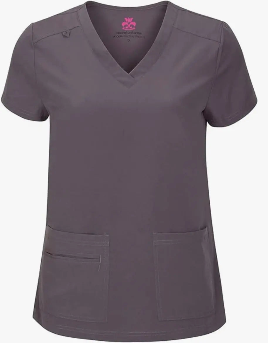 Women Natural Uniforms | Modern Fit Cool Stretch| Scrub Top | The Divine Scrubs Boutique THE DIVINE SCRUBS BOUTIQUE