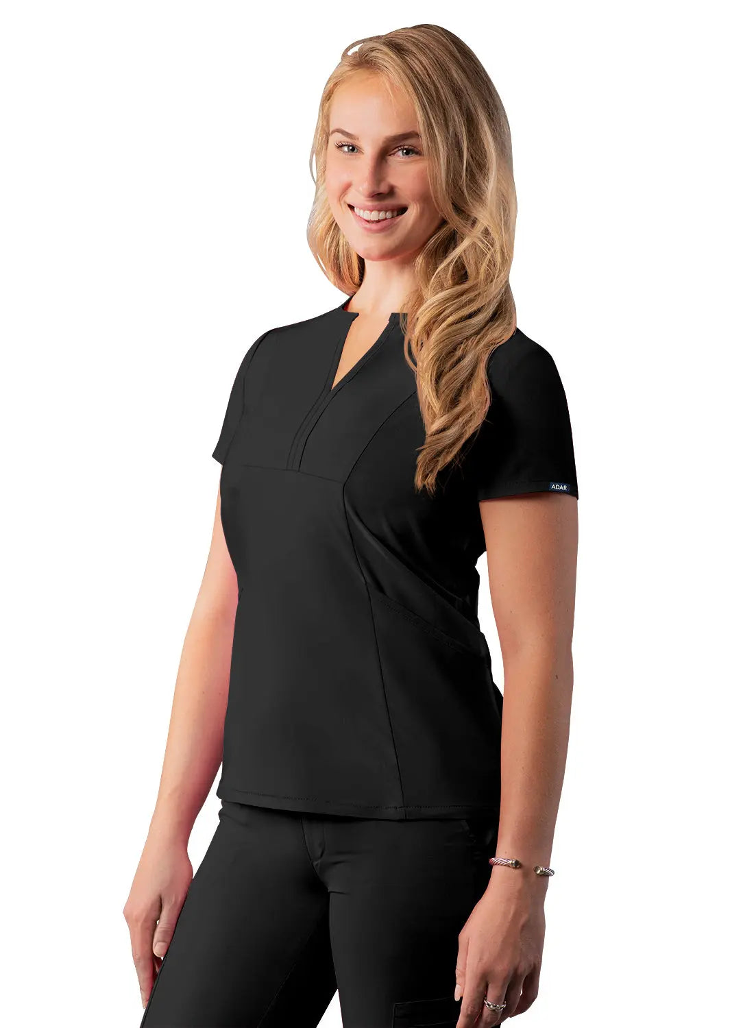 Women’s Notched V-Neck Top THE DIVINE SCRUBS BOUTIQUE