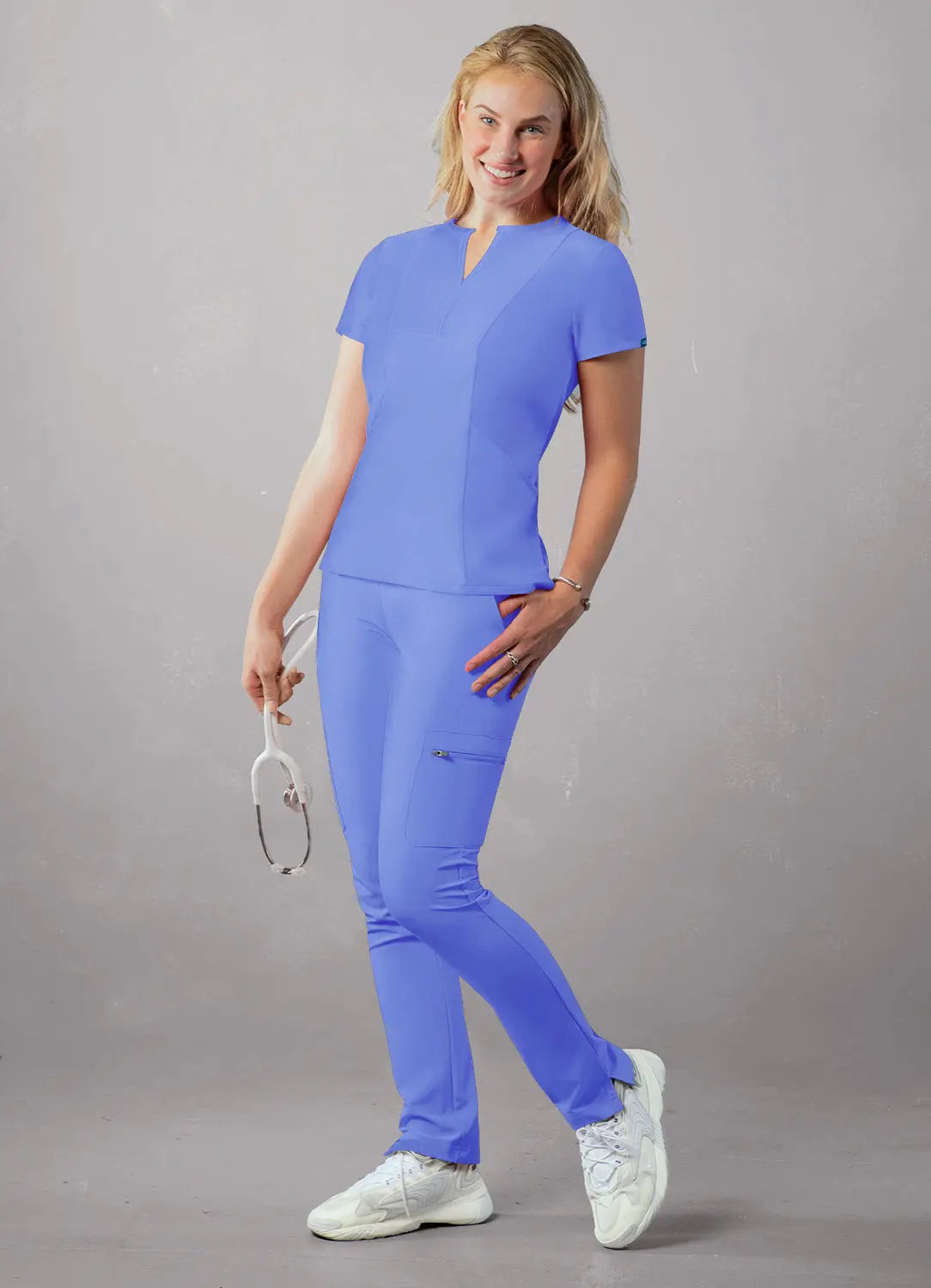 Women’s Notched V-Neck Top THE DIVINE SCRUBS BOUTIQUE