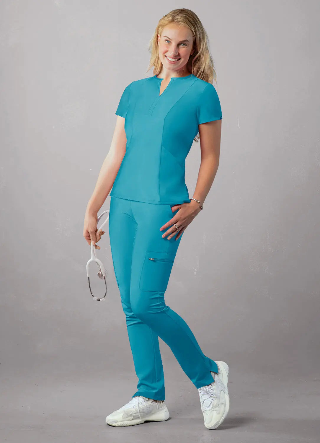 Women’s Notched V-Neck Top THE DIVINE SCRUBS BOUTIQUE