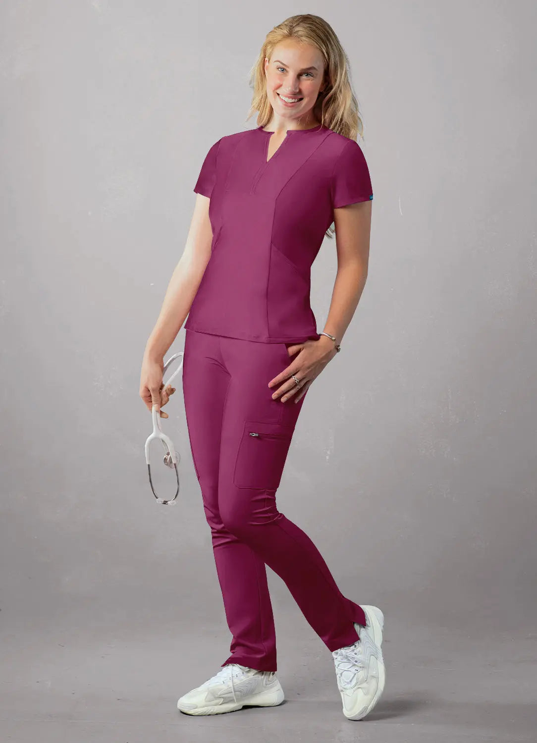 Women’s Notched V-Neck Top THE DIVINE SCRUBS BOUTIQUE