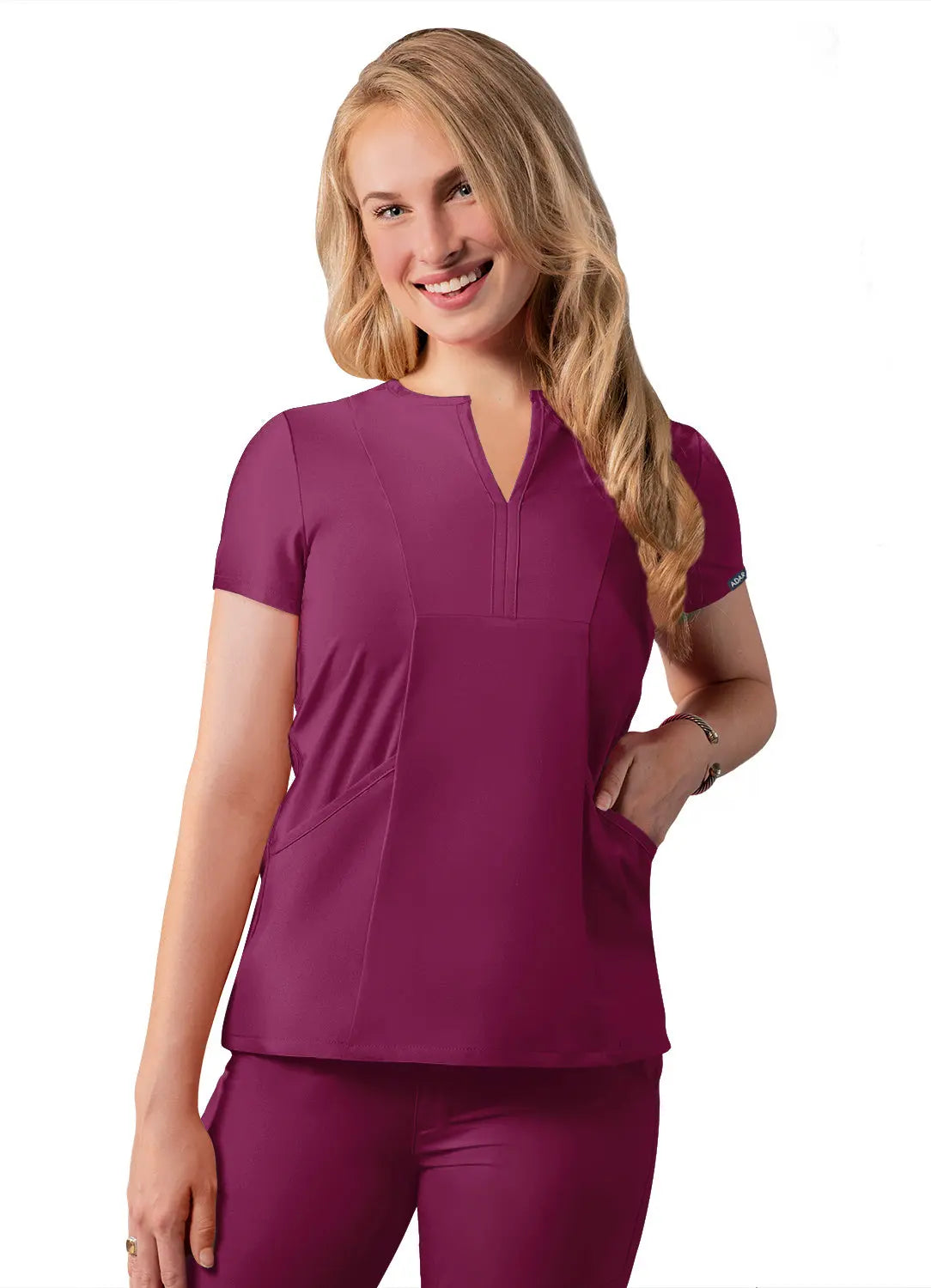 Women’s Notched V-Neck Top THE DIVINE SCRUBS BOUTIQUE