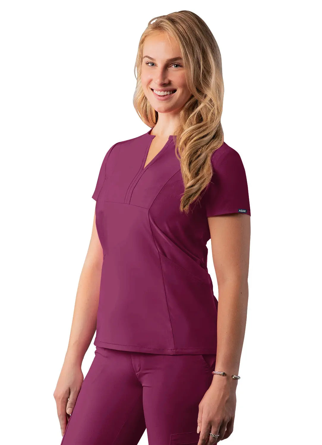 Women’s Notched V-Neck Top THE DIVINE SCRUBS BOUTIQUE